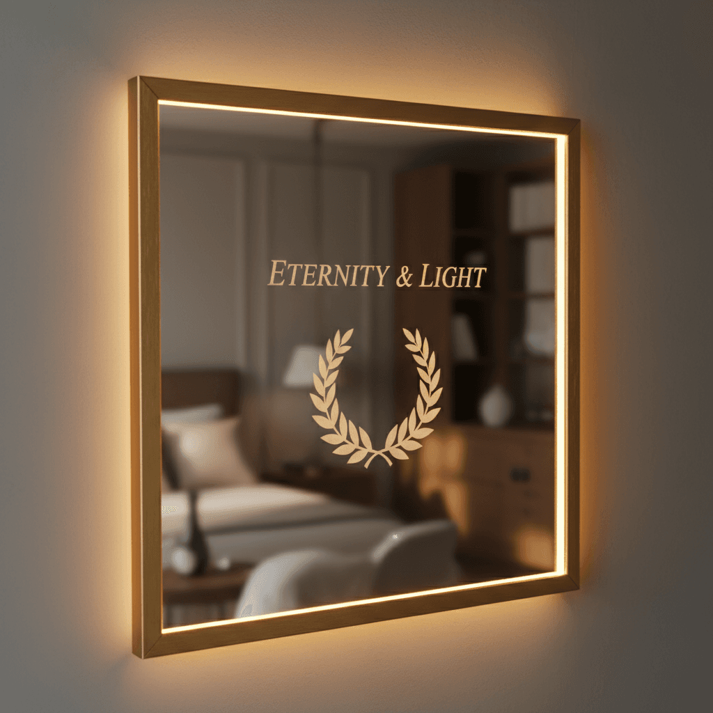 Personalized photo plaque displayed on a mantle with candles